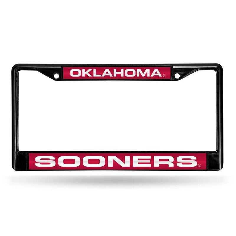 NCAA Oklahoma Sooners Inlaid Acrylic Black License Plate Frame