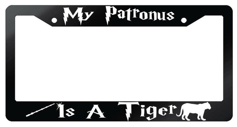 My Patronus Is A Tiger Glossy Black Plastic License Plate Frame For Harry Potter  Mod-GRAPH9856236-7133
