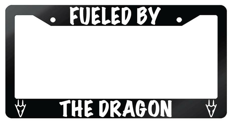Fueled By The Dragon (Dragoon) Glossy Black Plastic License Plate Frame FFXIV  Mod-GRAPH9856236-7158