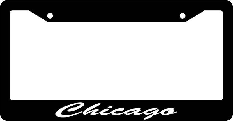 Black License Plate Frame CURSIVE Chicago Auto Accessory 1183  Mod-GRAPH9856236-1909