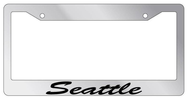 Chrome METAL License Plate Frame Seattle Cursive Auto Accessory 2673  Mod-GRAPH9856236-9013