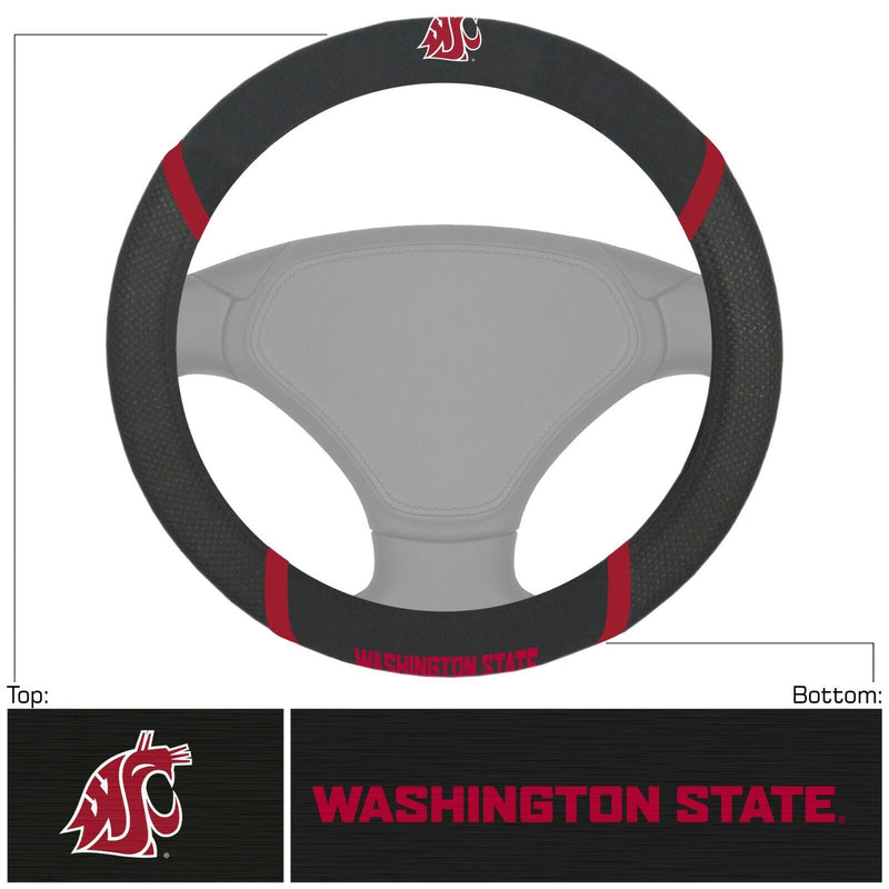 NCAA Washington State Cougars Embroidered Steering Wheel Cover