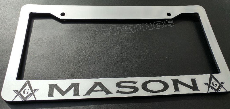 MASON CHROME PLASTIC FRAME MASON MASONIC MOSON License Plate Frame