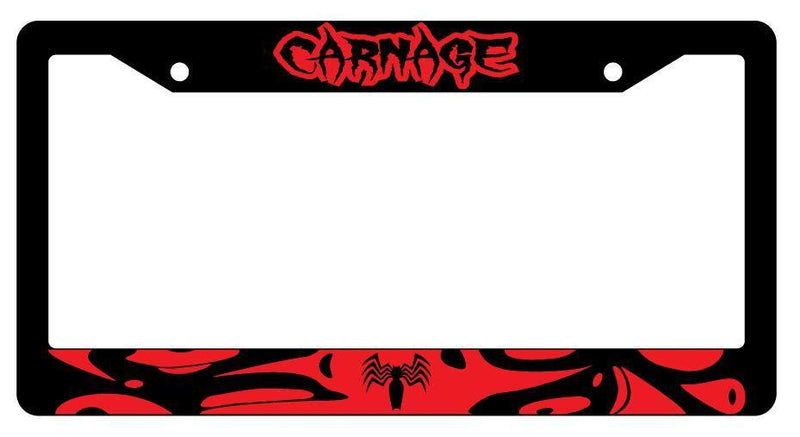 Carnage Black Plastic License Plate Frame Auto  Mod-GRAPH9856236-4101