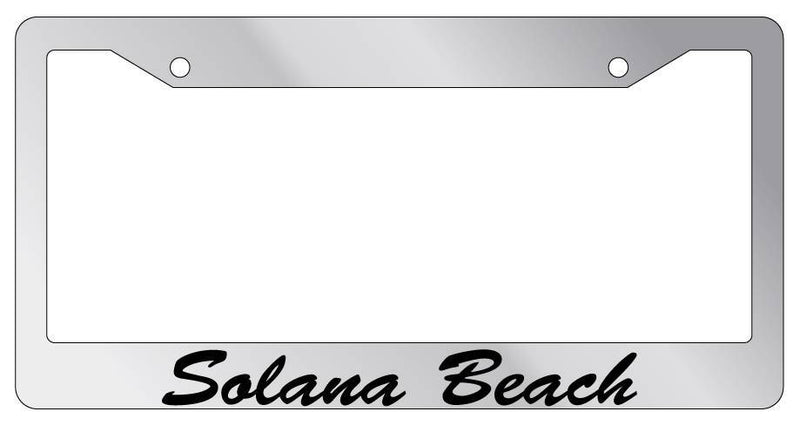 Chrome METAL License Plate Frame Solana Beach Cursive Auto Accessory  Mod-GRAPH9856236-8903
