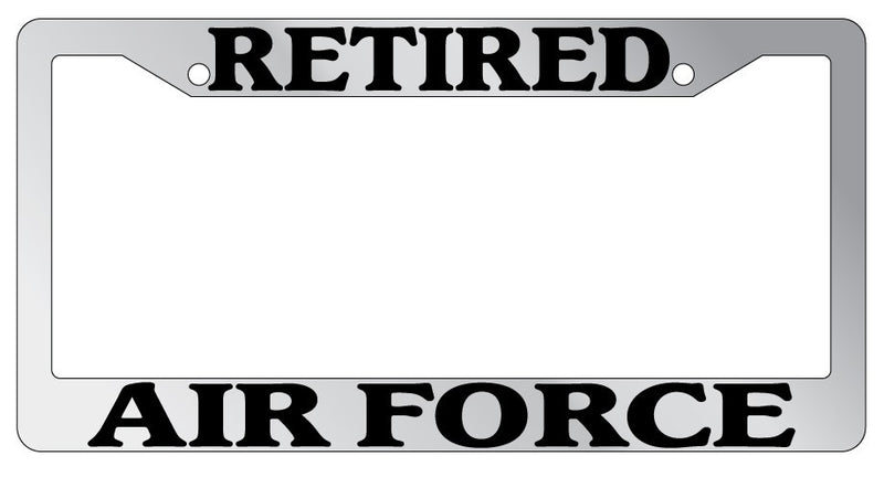 Chrome METAL License Plate Frame RETIRED AIRFORCE Auto Accessory  Mod-GRAPH9856236-8066