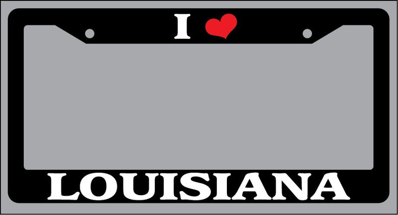 Black License Plate Frame "I Heart Louisiana" Auto Accessory Novelty 1655  Mod-GRAPH9856236-1129