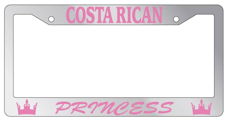 Chrome METAL License Plate Frame COSTARICAN PRINCESS Auto Accessory  Mod-GRAPH9856236-8022