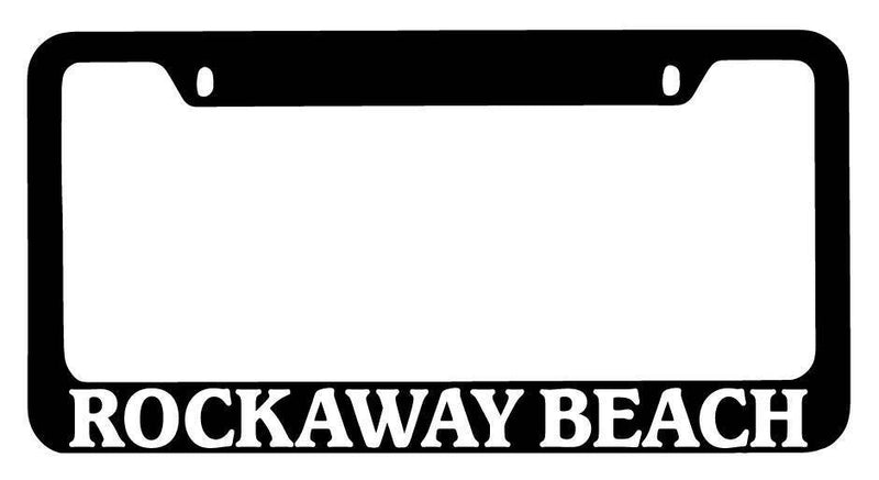 Black METAL License Plate Frame Rockaway Beach Auto Accessory 2580  Mod-GRAPH9856236-9916