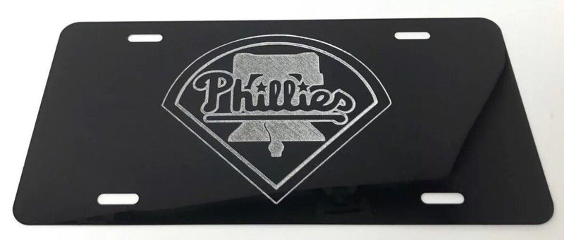 Philadelphia Phillies LOGO Car Tag Diamond Etched on Aluminum License Plate