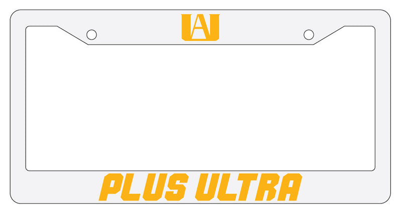 Plus Ultra White Plastic License Plate Frame MHA  Mod-GRAPH9856236-183