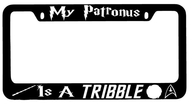 My Patronus Is A Tribble Black METAL License Plate Frame Auto For Harry Potter  Mod-GRAPH9856236-9282