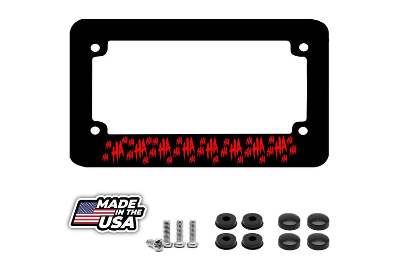 Hahahaha Joker Motorcycle License Plate Frame Red