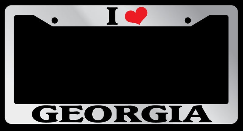 Chrome License Plate Frame I Heart Georgia Auto Accessory 1309  Mod-GRAPH9856236-4405