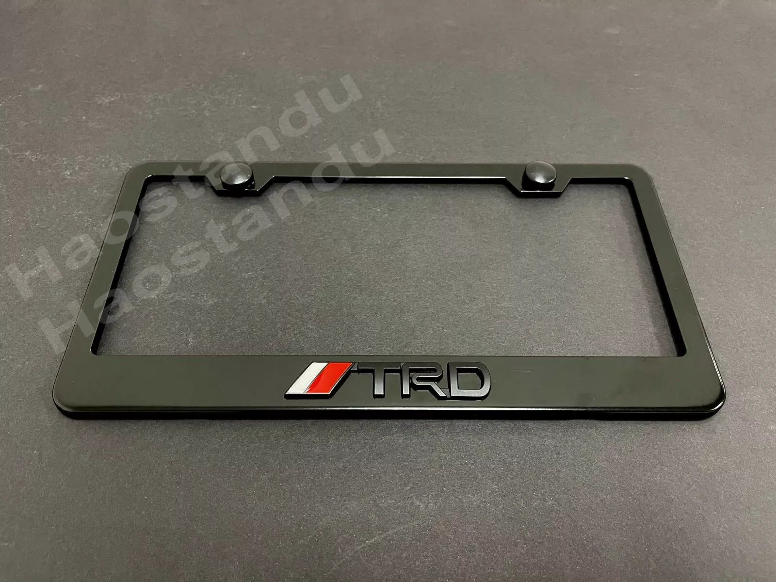 1xToyotaStyle 3D Emblem BLACK Stainless License Plate Frame RUST FREE+S.Caps (L 1xToyotaStyle 3D Emblem BLACK Stainless License Plate Frame RUST FREE+S.Caps (L