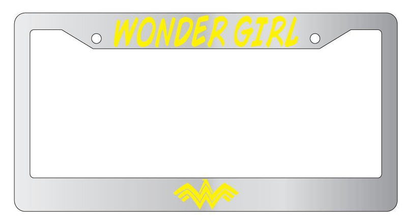 Wonder Girl (DESIGN 3) Chrome METAL License Plate Frame Auto Accessory DC  Mod-GRAPH9856236-8811