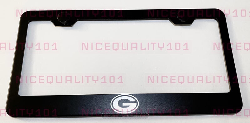 Green Bay Packers Laser Engraved Etched Stainless Finished License Plate Frame