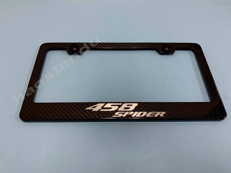1x 458 SpiderStyle Real 3K Twill Weave CARBON FIBER License Plate Frame Holder