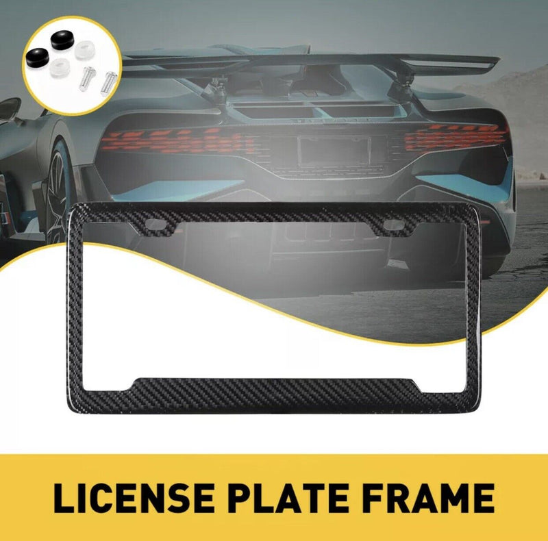 REAL 100% CARBON FIBER LICENSE Plate Frame COVER ORIGINAL 3K TWILL