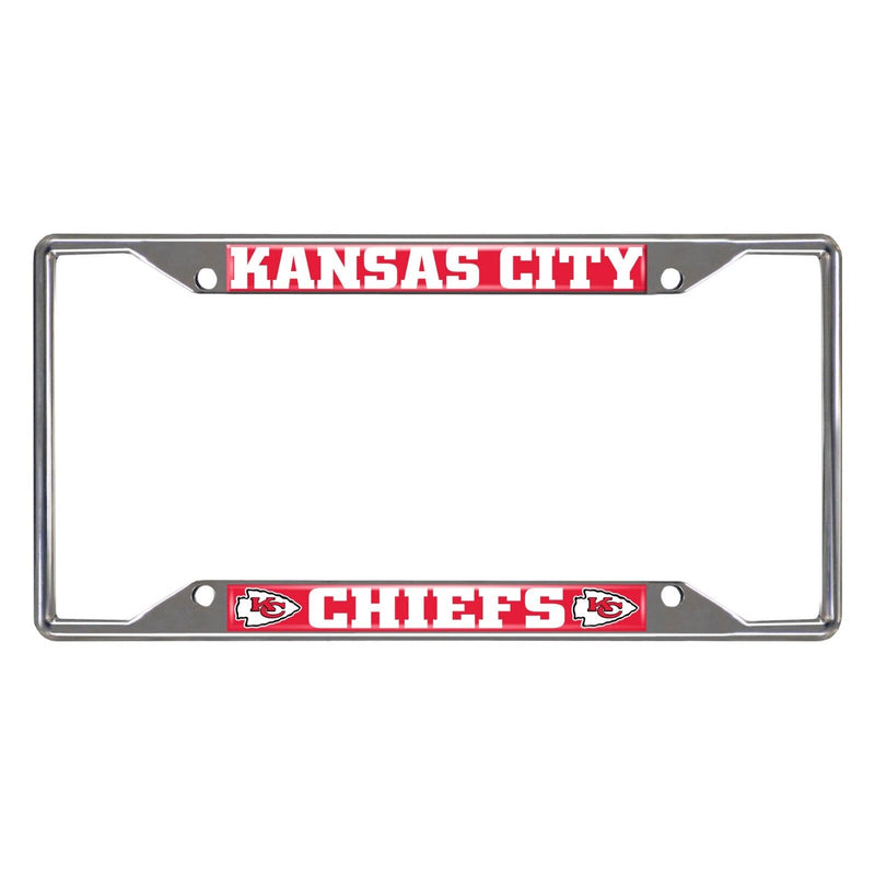 NFL Kansas City Chiefs Chrome Metal License Plate Frame