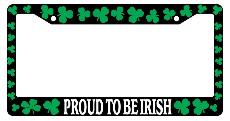 Black License Plate Frame Shamrocks, Proud to be Irish Auto Accessory  Mod-GRAPH9856236-2248