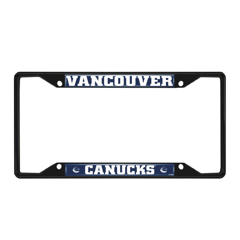 NHL Vancouver Canucks Black Metal License Plate Frame