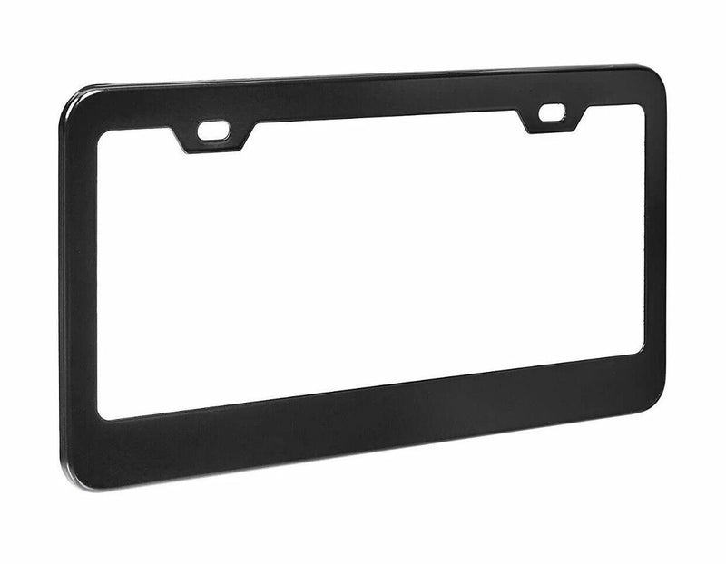 2 Slim Plain Metal License Plate Frame Car Truck Auto Cover Holder-Color Black