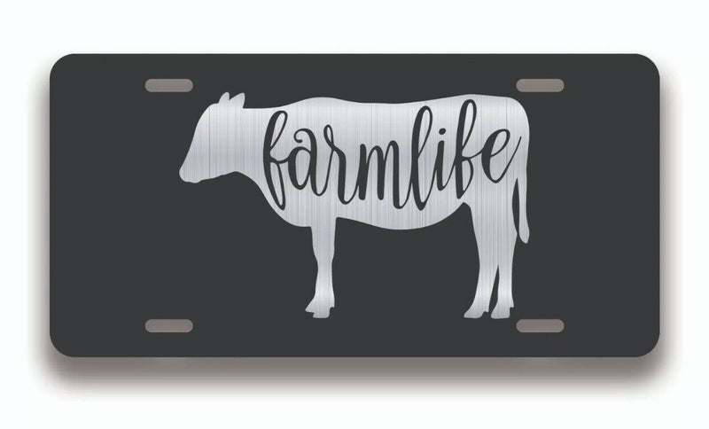 Farm Life License Plate Tag Vanity Novelty Metal ; Etched Metal ; 6 x 12 in