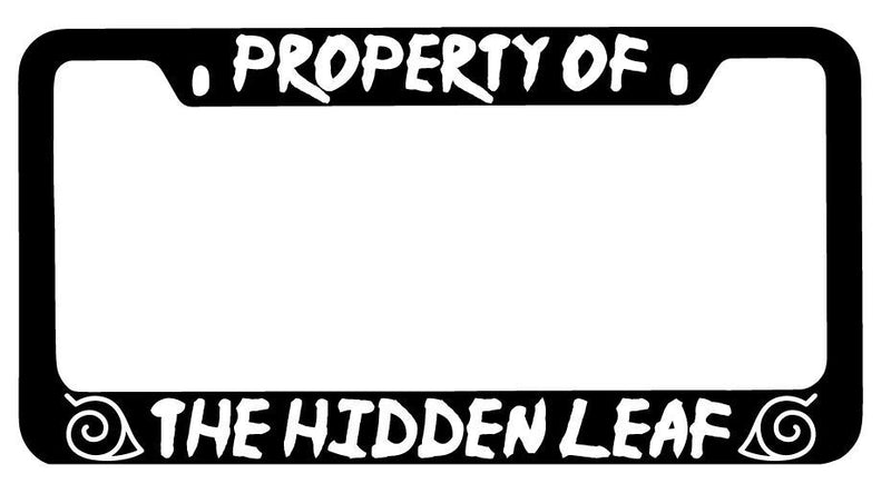 Black METAL License Plate Frame Property Of The Hidden Leaf Auto Naruto  Mod-GRAPH9856236-9760