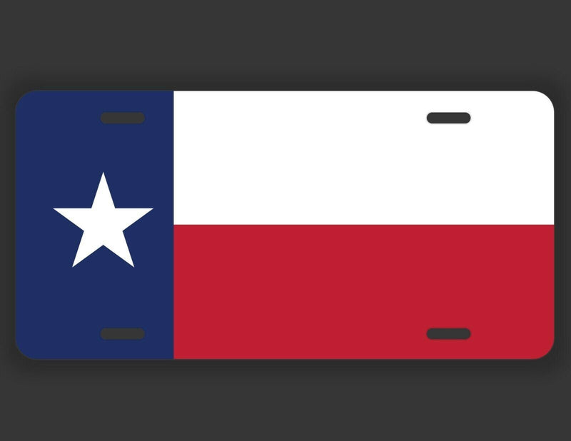 Texas State Flag License Plate Tag Vanity Front Aluminum 6 Inches By 12 Inches