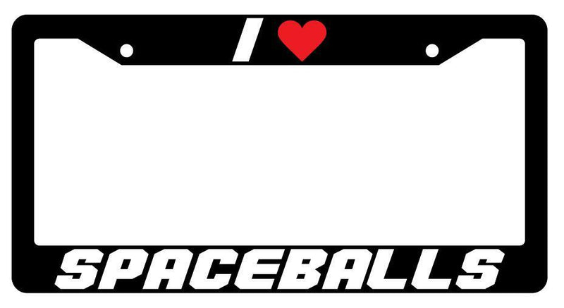 I Heart Spaceballs Black Plastic License Plate Frame Spaceballs  Mod-GRAPH9856236-2048