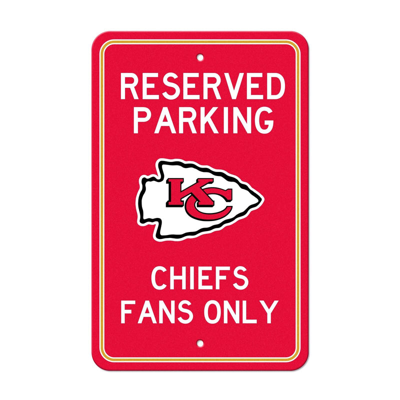 NFL Kansas City Chiefs Reserved Parking Sign Large Decor 12"x 18"