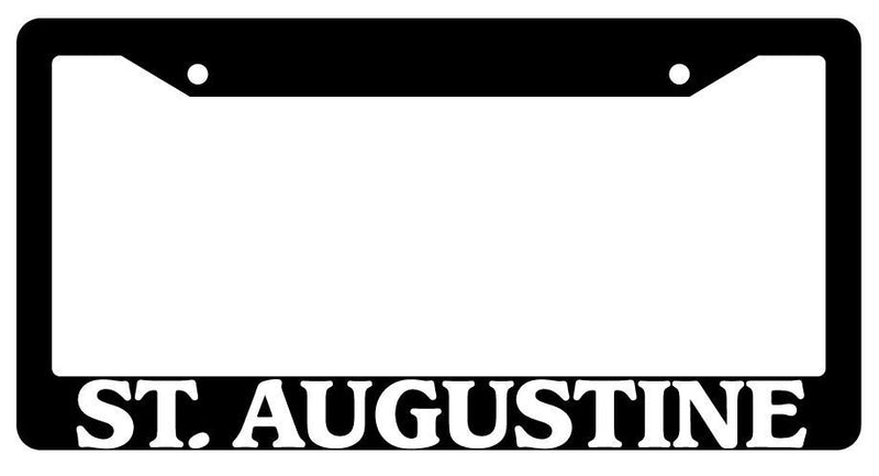 Black License Plate Frame New City State St. Augustine Auto Accessory  Mod-GRAPH9856236-1432