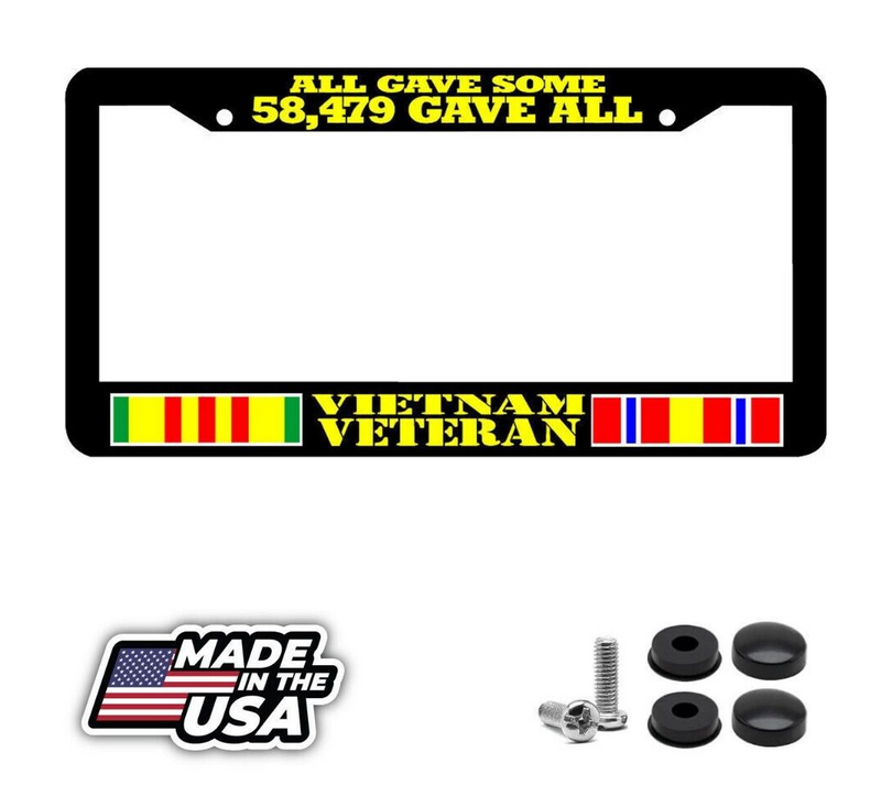 58479 GAVE ALL VIETNAM VETERAN service ribbon Viet Nam war License Plate Frame