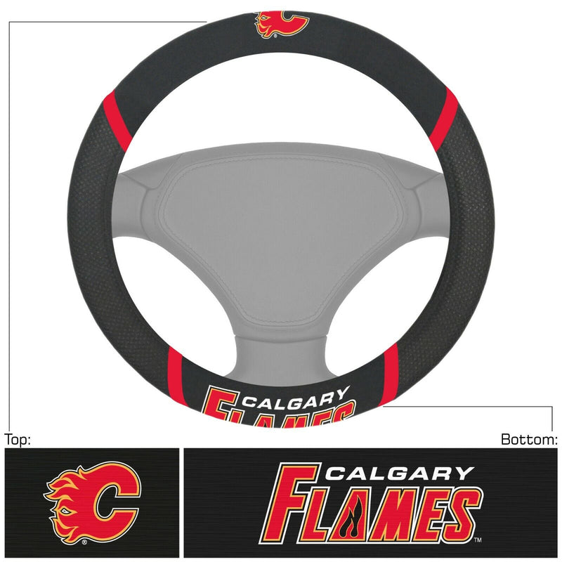 NHL Calgary Flames Embroidered Steering Wheel Cover