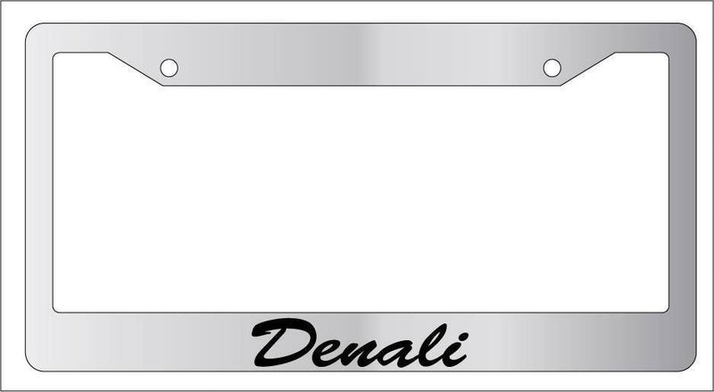 Chrome License Plate Frame CURSIVE DENALI Auto Accessory Novelty 1982  Mod-GRAPH9856236-5776