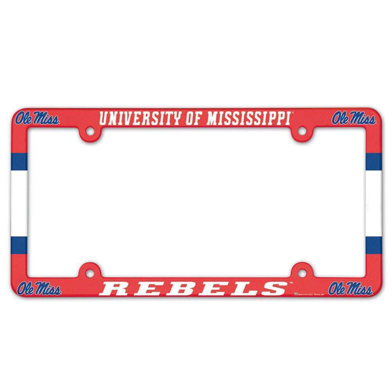 Mississippi Ole Miss Rebels Plastic Full Color License Plate Frame