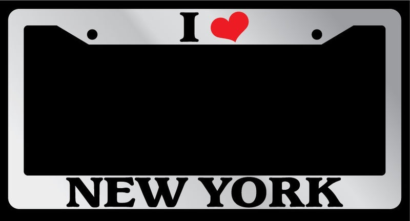 Chrome License Plate Frame "I Heart New York" Auto Accessory Novelty 2414  Mod-GRAPH9856236-6188
