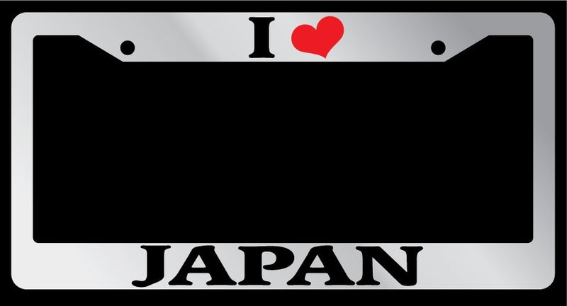 Chrome License Plate Frame "I Heart Japan" Auto Accessory 1494  Mod-GRAPH9856236-4420