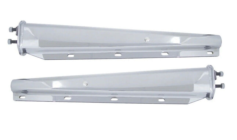 Chrome Spring Loaded 30" Mud Flap Hangers Straight Tapered 2-1/2" Bolt (Pair)