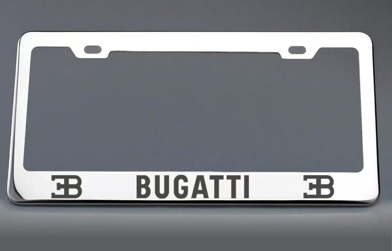 Bugatti License Plate Frame Stainless Steel with Laser Engraved