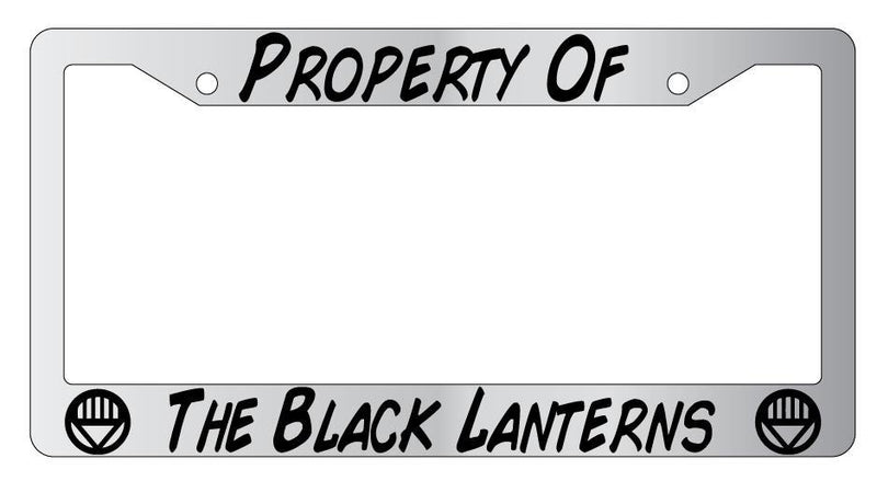 Property Of The Black Lanterns Chrome License Plate Frame  Mod-GRAPH9856236-4298