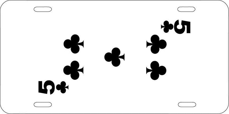 Five Of Clubs White Vanity License Plate Mod-GRAPH9856236-7677
