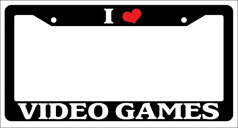Black License Plate Frame "I Heart Video Games" Auto Accessory Novelty 10  Mod-GRAPH9856236-2906