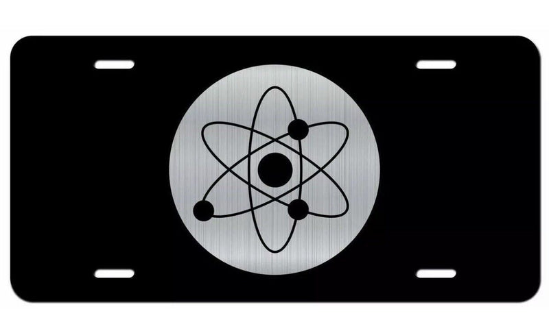 Atomic Symbol License Plate Vanity Novelty Tag Metal Car 6 Inches by 12 Inches