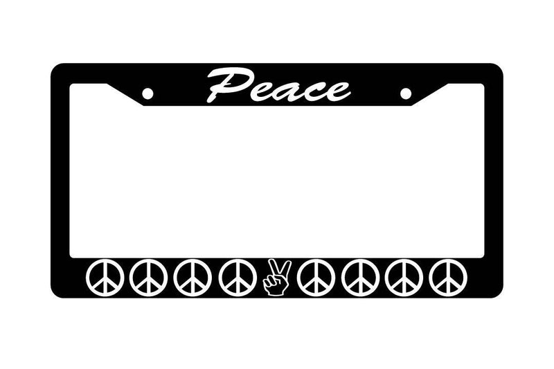 Black License Plate Frame PEACE w/FINGERS Auto Accessory  Mod-GRAPH9856236-1914