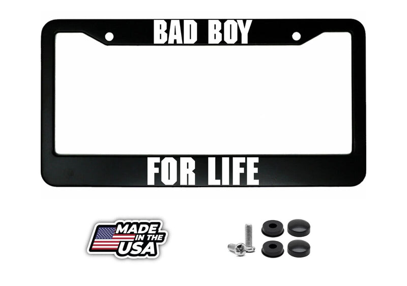 Bad Boys For Life Black Stainless Steel Car License Plate Frame