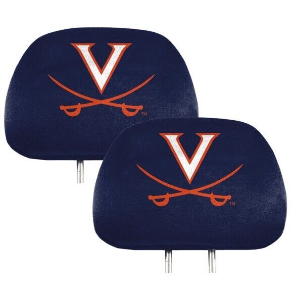 NCAA Virginia Cavaliers New 2-Piece Printed Headrest Covers