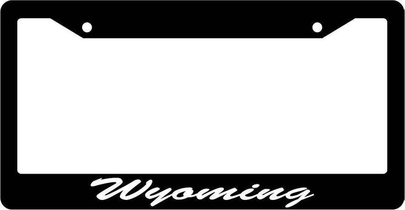 Black License Plate Frame CURSIVE Wyoming Auto Accessory Novelty  Mod-GRAPH9856236-1889