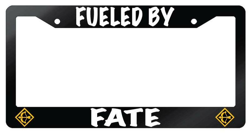 Fueled By Fate (Archer Class) Glossy Black Plastic License Plate Frame  Mod-GRAPH9856236-7173